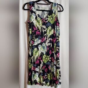 J. Jill | Wearever Collection Sleeveless Tropical Print Dress | Size S